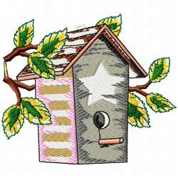 Bird Houses Embroidery Design 2 Bird Houses Embroidery Design 2